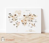 wereldkaart canvasdoek baby en kinderkamer 