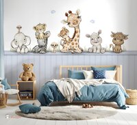 Naadloos fotobehang Jungle cuties met bedrukte lambrisering
