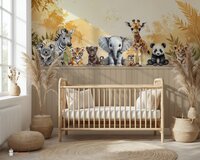 Behang Jungle Touch of gold "Together" met bedrukte lambrisering