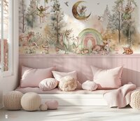 Behang Magical world bedrukte lambrisering