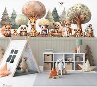 Behang Happy Tails met lambrisering