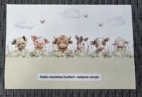 Velours naadloos behang Sweethearts boerderijdieren Weidegroene onderzijde