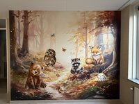 behang met bosdieren