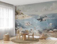 Sample velours naadloos behang Gentle Shores