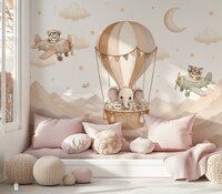 Naadloos fotobehang Sweet Little Friends - Sky Adventure -
