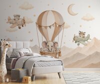 Naadloos fotobehang Sweet Little Friends - Sky Adventure -