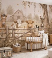 Behang sample Dreamy Farm Friends - Farm View -