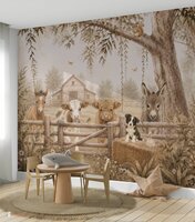 Behang sample Dreamy Farm Friends - Farm View -