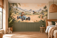 Behang Jungle Rally Solo | Brede &amp; halve muur