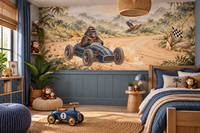 Behang Jungle Rally Solo | Brede &amp; halve muur