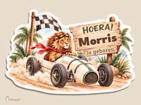 Geboortebord Racing World Jungle | leeuw |