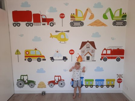 stoere voertuigen behang baby en kinderkamer