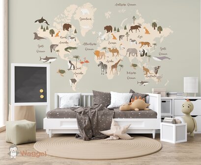 Behang sample wereldkaart