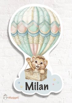 luchtballon geboortebord
