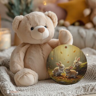 Plexiglas hanger &ndash; Whispering Woods - Rabbits playing 