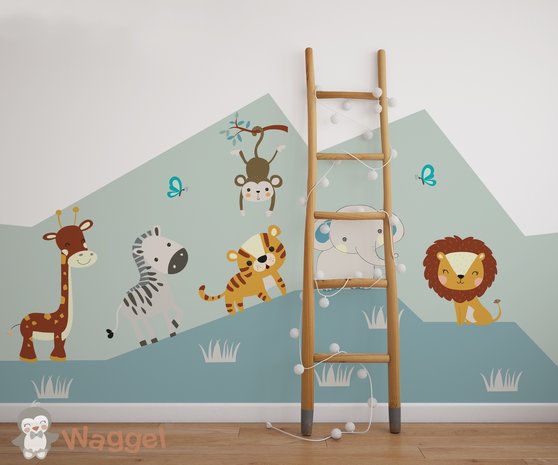 Safari behang baby en kinderkamer 