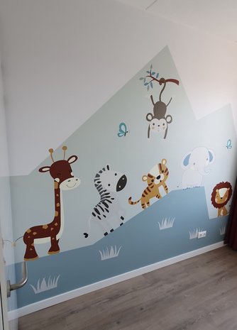 Safari jungle behang baby en kinderkamer 