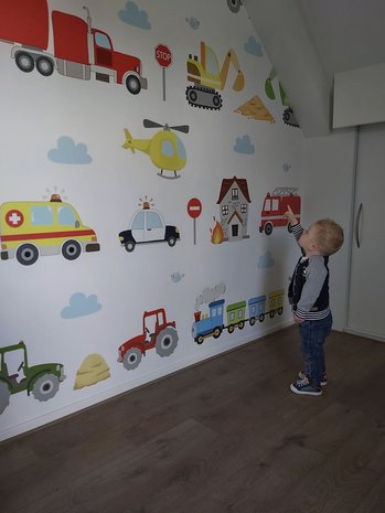 stoere voertuigen behang baby en kinderkamer