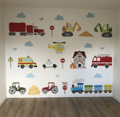 stoere voertuigen behang baby en kinderkamer