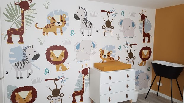 safari behang baby en kinderkamer