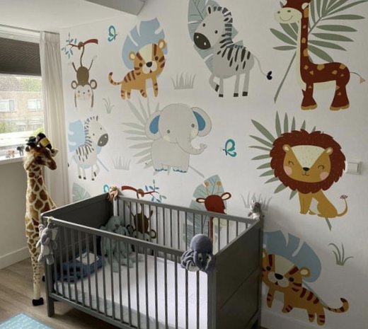 safari behang baby en kinderkamer