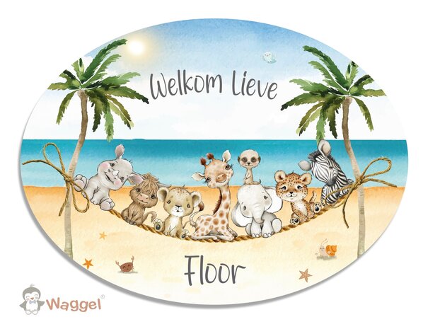 jungledieren geboortebord