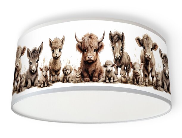 Plafondlamp boerderijdieren naturel