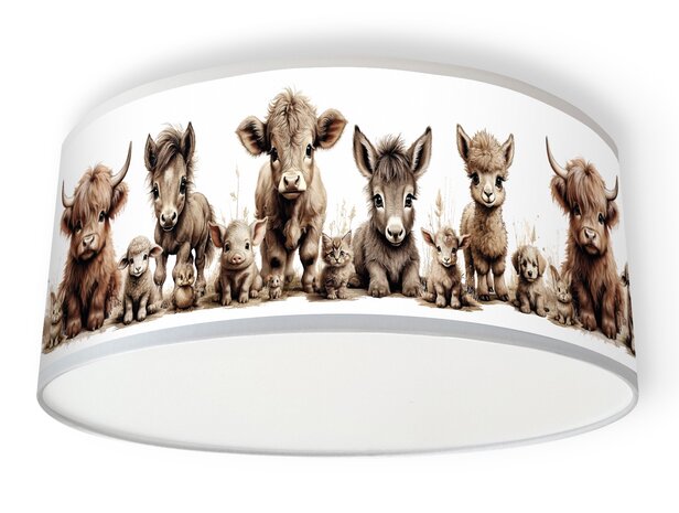 Plafondlamp boerderijdieren naturel