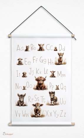 ABC poster boerderijdieren naturel