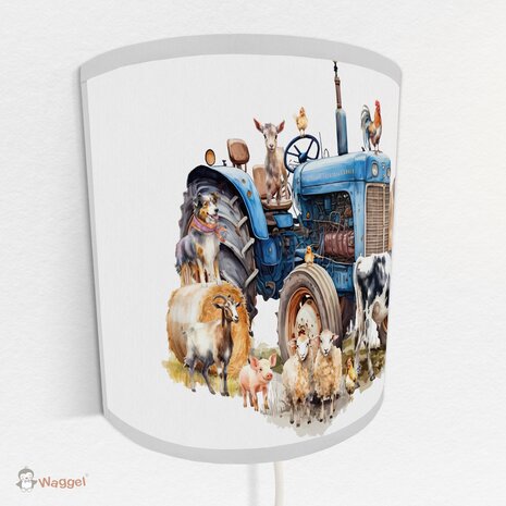 Wandlamp Farmlife tractor blauw