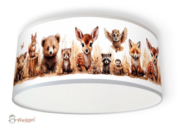 Plafondlamp bosdieren naturel