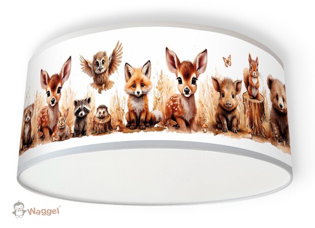 Plafondlamp bosdieren naturel