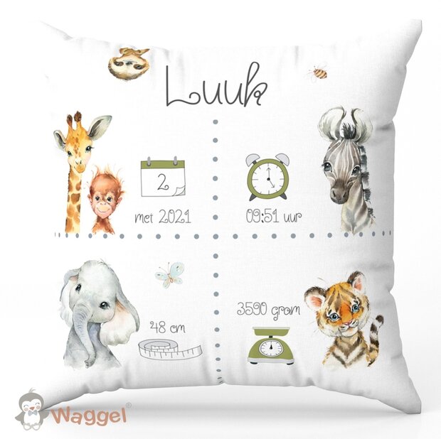 jungle geboortekussen