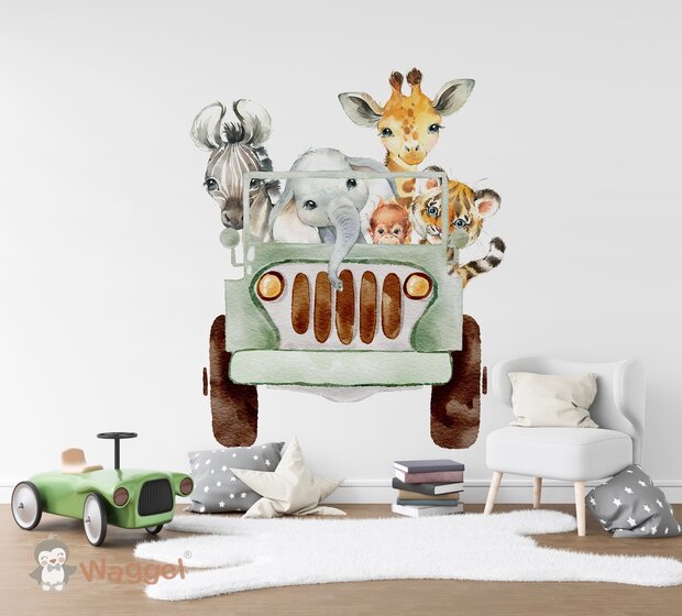 Behang jungle jeep 