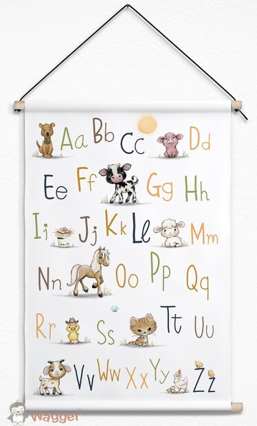 boerderijdieren alfabet poster