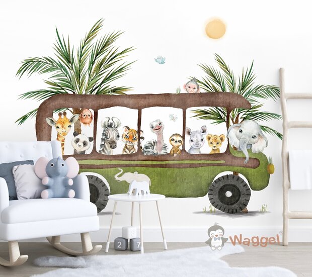 jungle bus behang