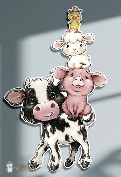 boerderijdieren muurdecoratie