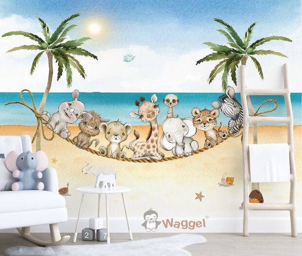 Behang jungle cuties beach