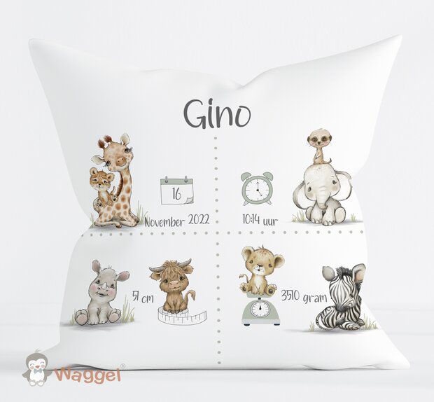 jungle geboortekussen