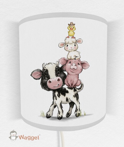 boerderijdieren wandlamp