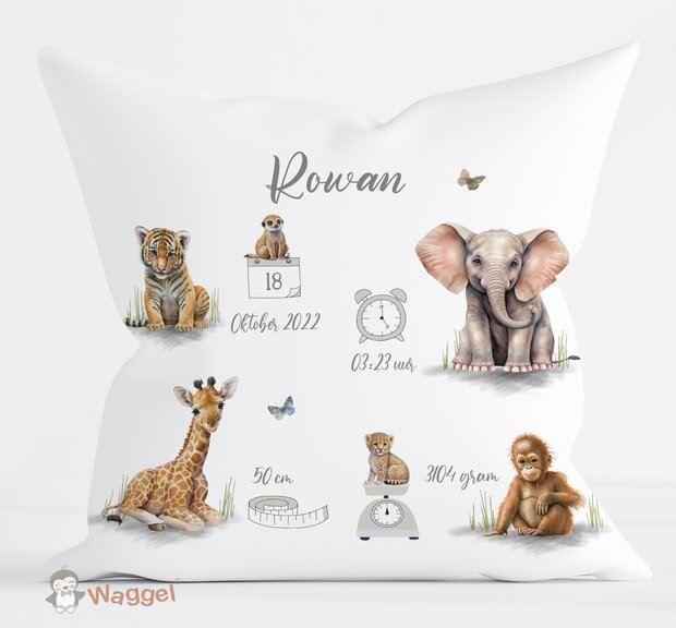 jungle geboortekussen