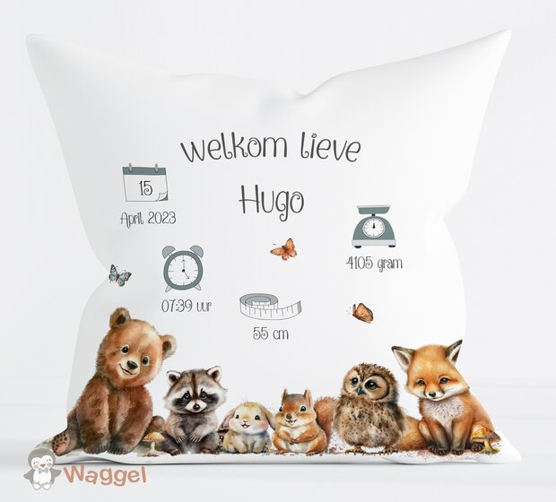 bosdieren geboortekussen