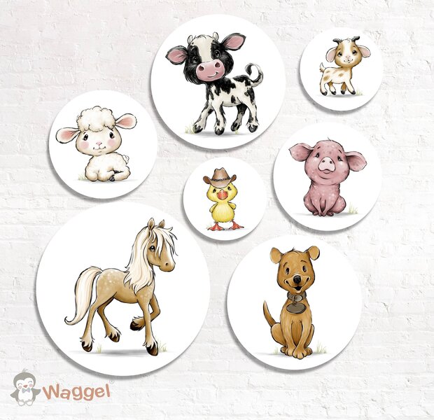boerderijdieren muurcirkels