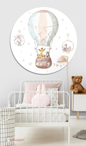 jungle luchtballon muurcirkel