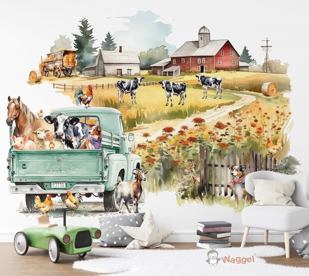 boerderijdieren behang
