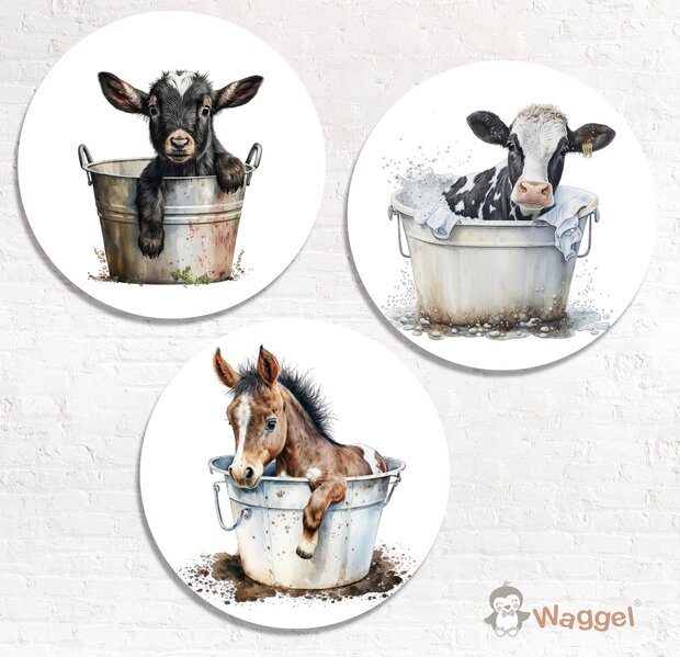 boerderijdieren muurcirkels