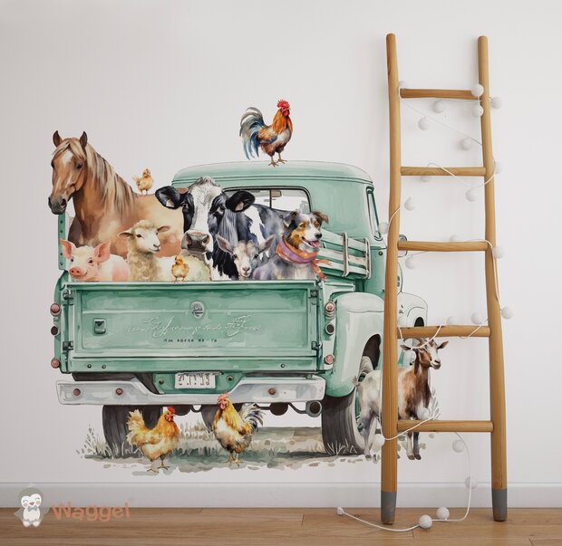 Behang Farmlife truck mint