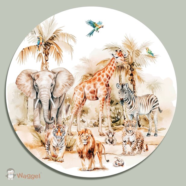 muurcirkel met jungle dieren