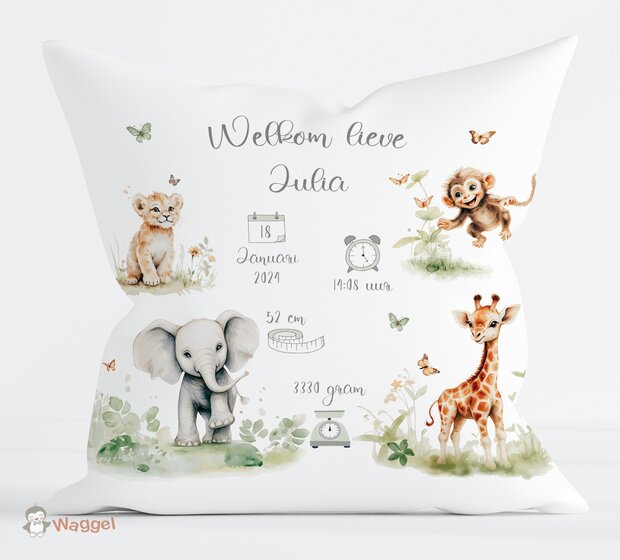 jungle geboortekussen