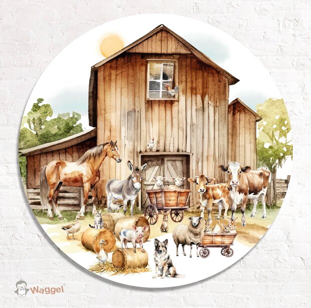 boerderijdieren muurcirkel